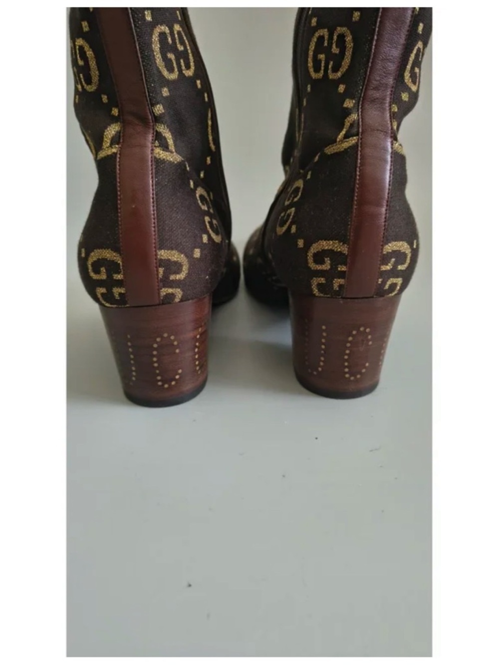 Rare Gucci Brown GG Logo Mid-Calf Ankle Boots limited edition - Picture 4 of 6